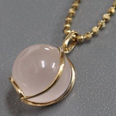 画像3: K18ローズクォーツペンダント 5.6g 40cm (3)