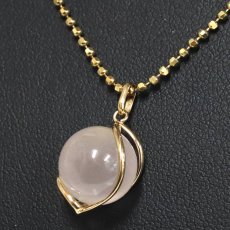 画像7: K18ローズクォーツペンダント 5.6g 40cm (7)