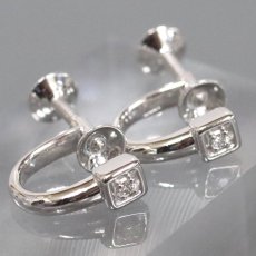 画像1: タサキ K18WGダイヤモンドイヤリング D0.01×2 3.0g (1)