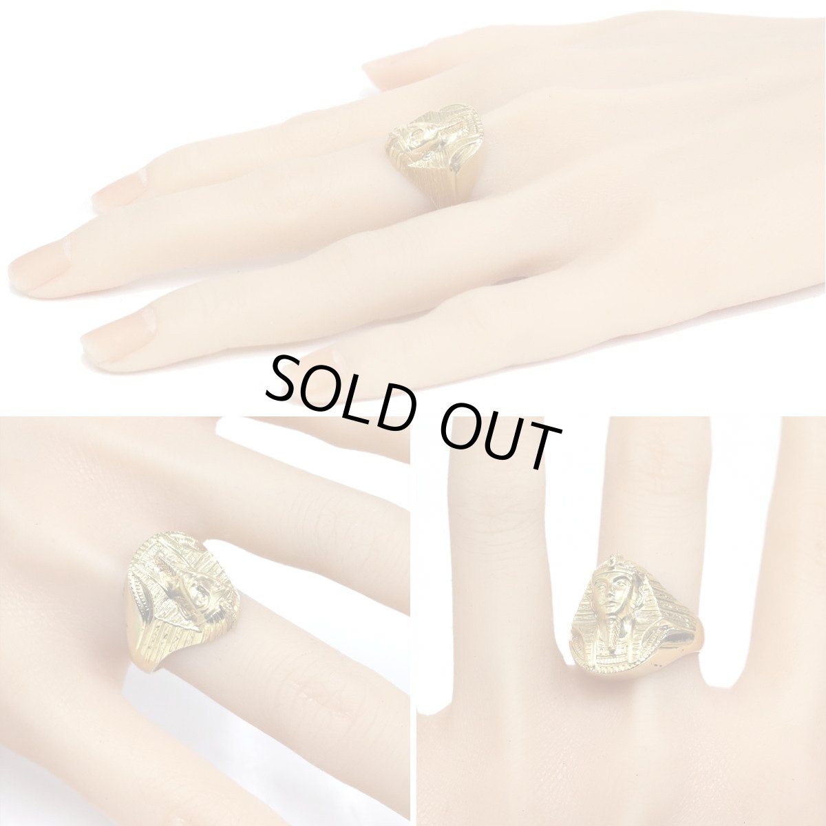 画像10: K18リング ファラオモチーフ 9.1g #19.5 (10)