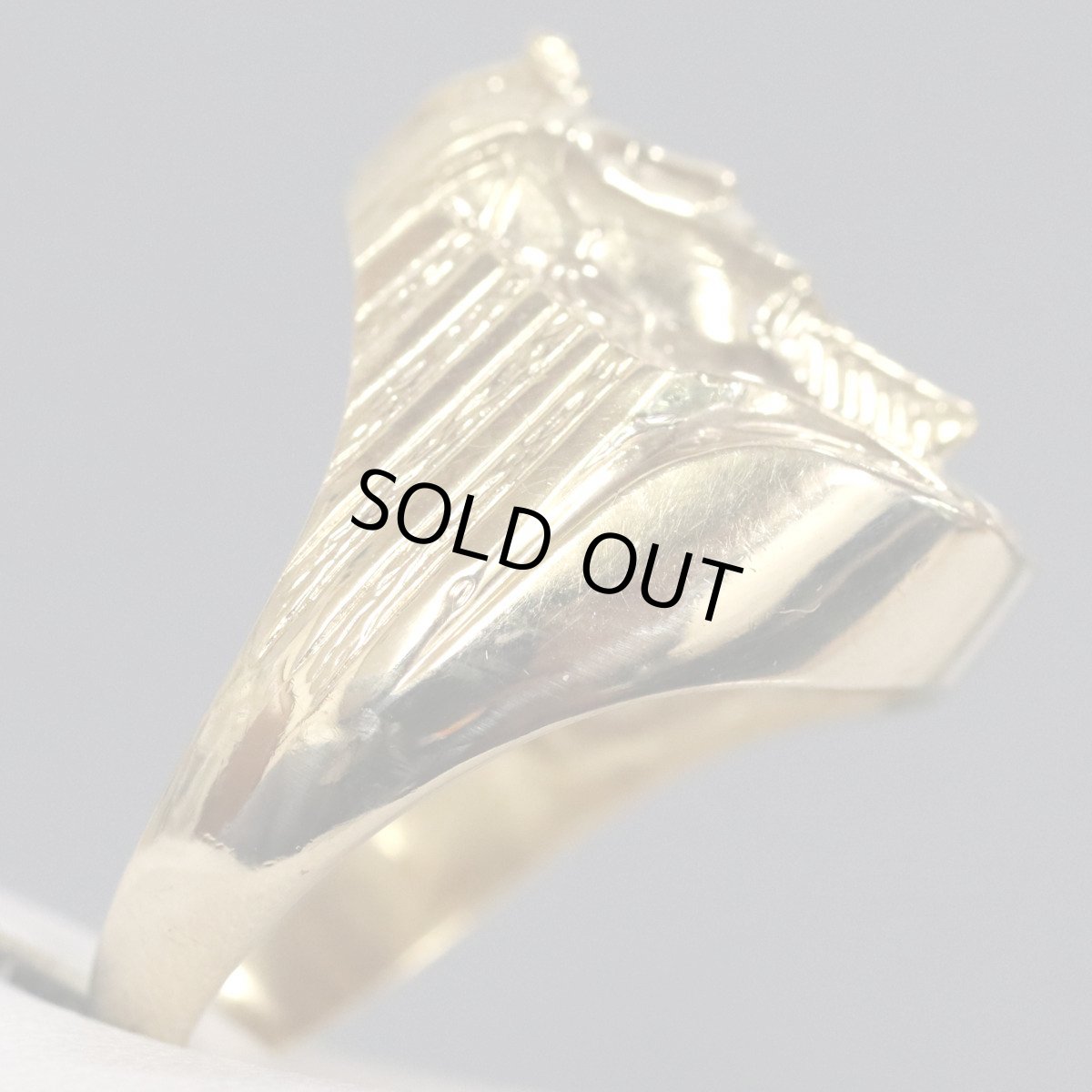 画像2: K18リング ファラオモチーフ 9.1g #19.5 (2)