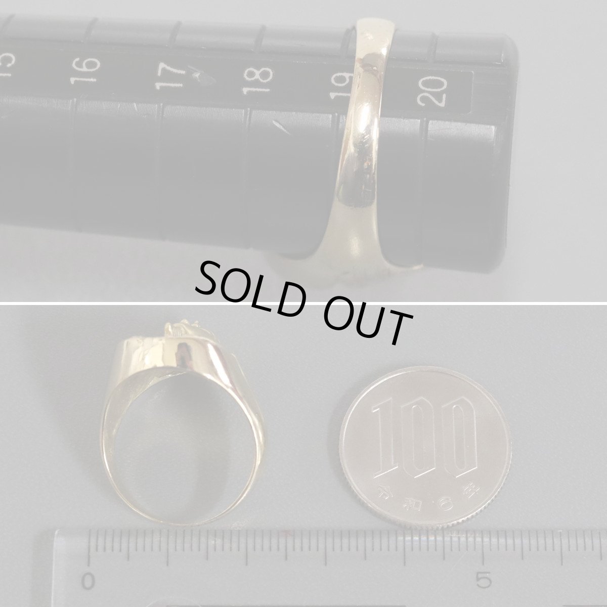 画像8: K18リング ファラオモチーフ 9.1g #19.5 (8)