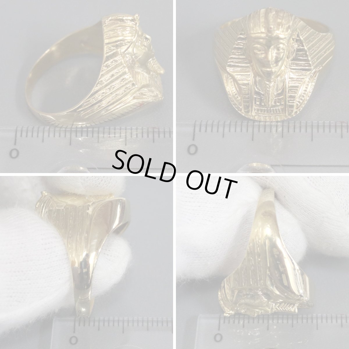 画像9: K18リング ファラオモチーフ 9.1g #19.5 (9)