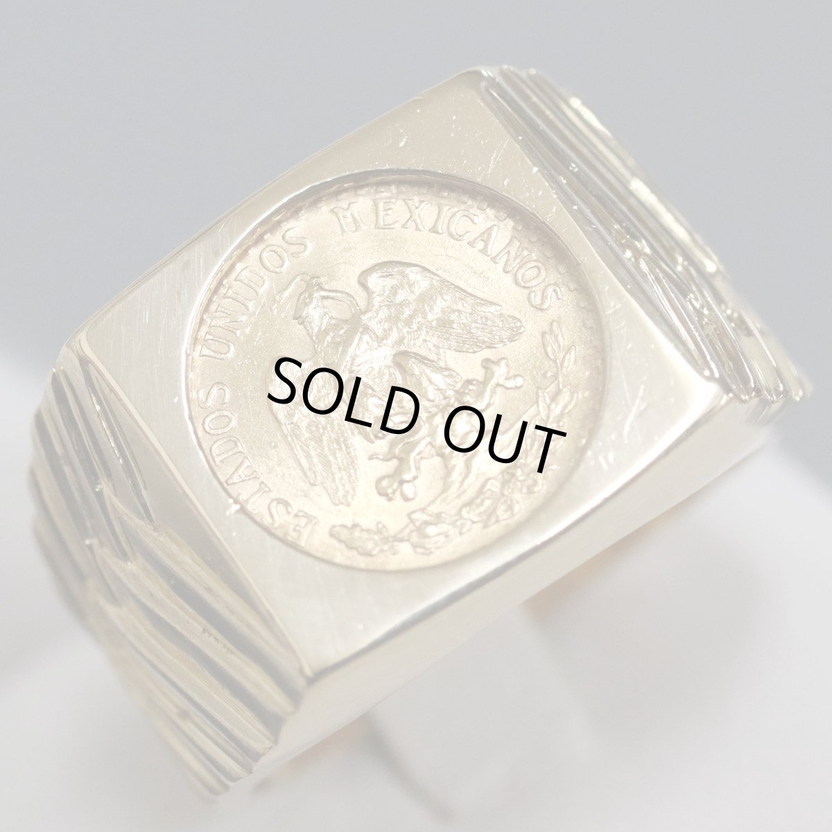 画像4: K18/K21.6リング ペソ金貨 11.5g #17.5 (4)