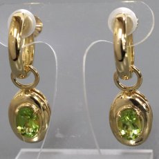 画像1: ミキモト K18ペリドットイヤリング Pe0.80×2 10.2g (1)