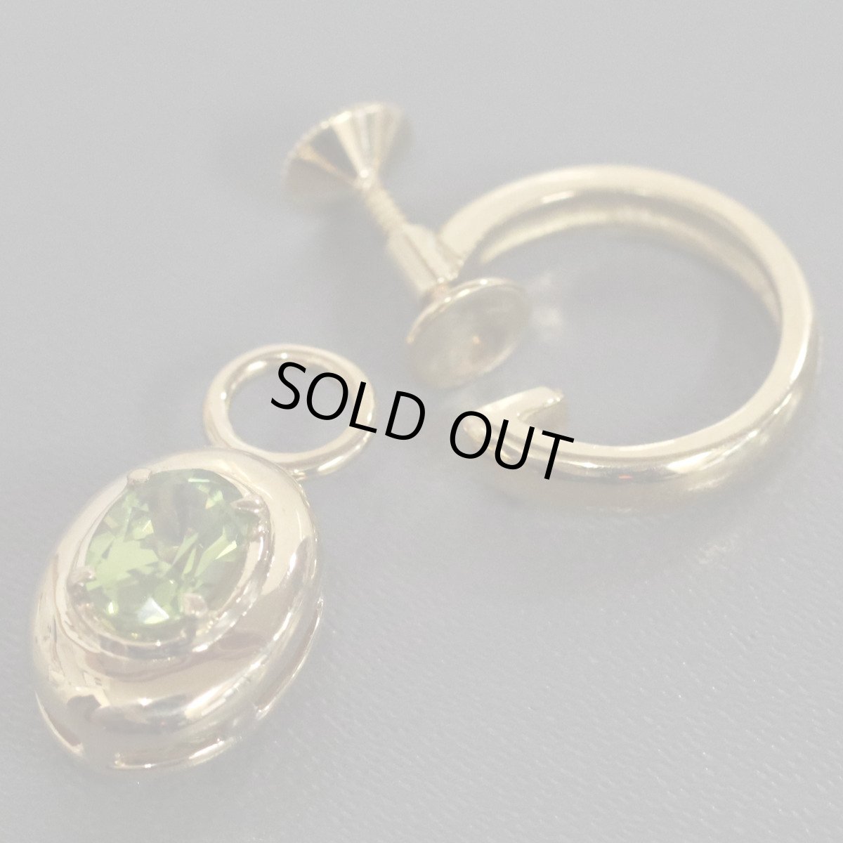 画像6: ミキモト K18ペリドットイヤリング Pe0.80×2 10.2g (6)