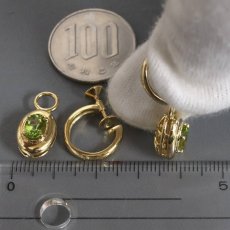 画像9: ミキモト K18ペリドットイヤリング Pe0.80×2 10.2g (9)