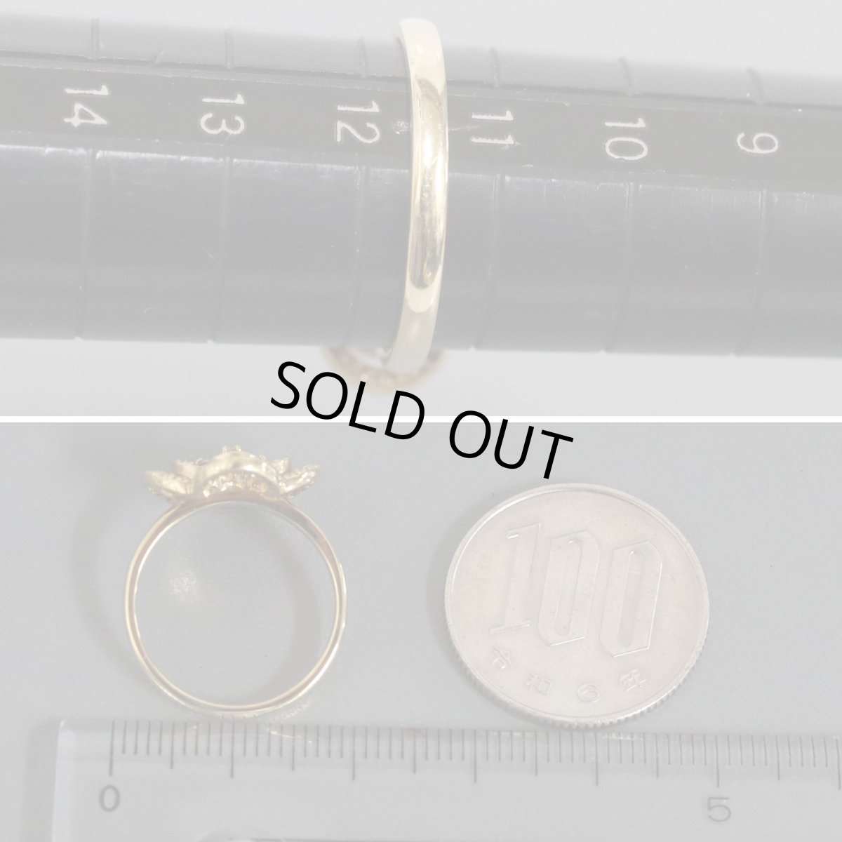 画像8: K18ダイヤモンドリング フラワーモチーフ D0.50 3.9g #11.5 (8)