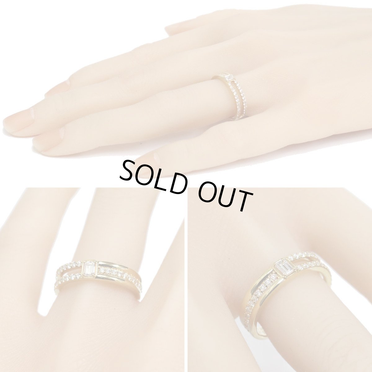 画像10: K18ダイヤモンドリング D0.15 D0.37 3.7g #14 (10)