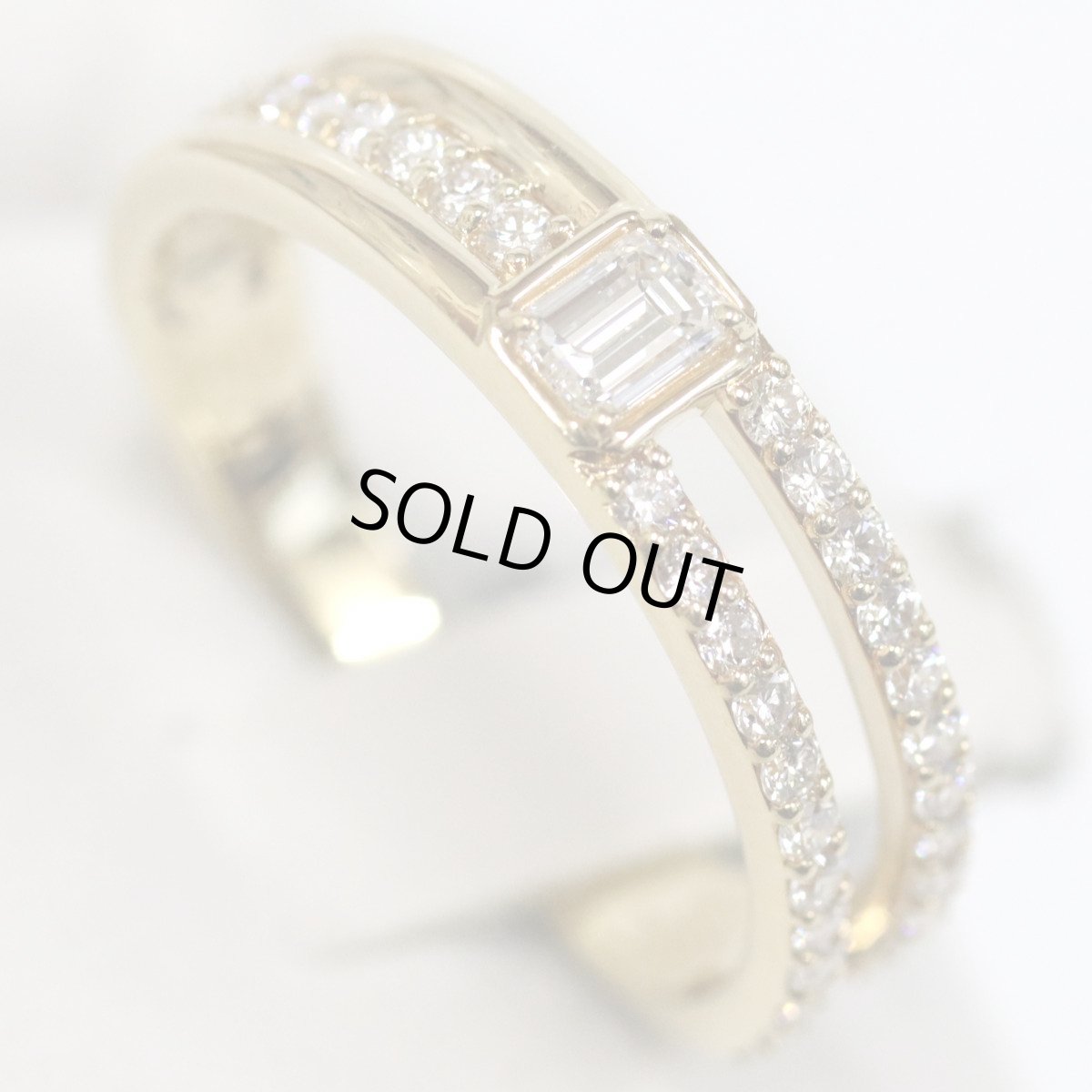 画像4: K18ダイヤモンドリング D0.15 D0.37 3.7g #14 (4)