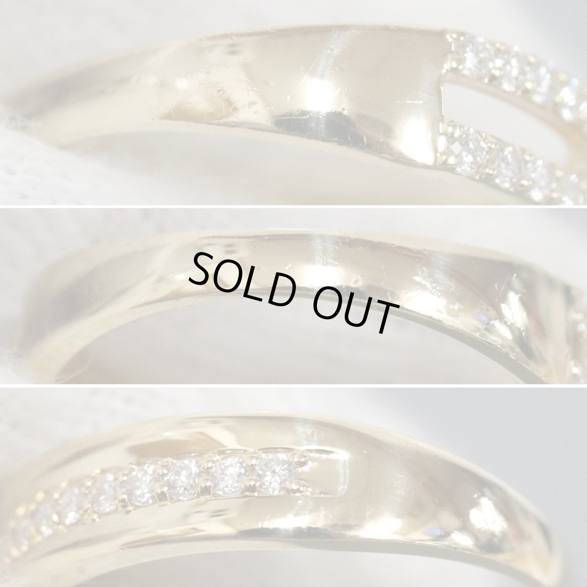 画像6: K18ダイヤモンドリング D0.15 D0.37 3.7g #14 (6)