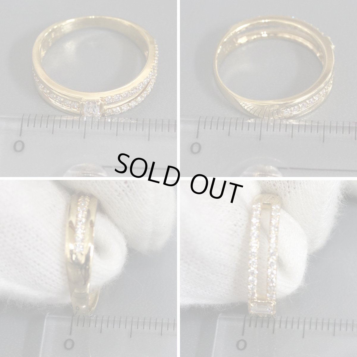 画像9: K18ダイヤモンドリング D0.15 D0.37 3.7g #14 (9)