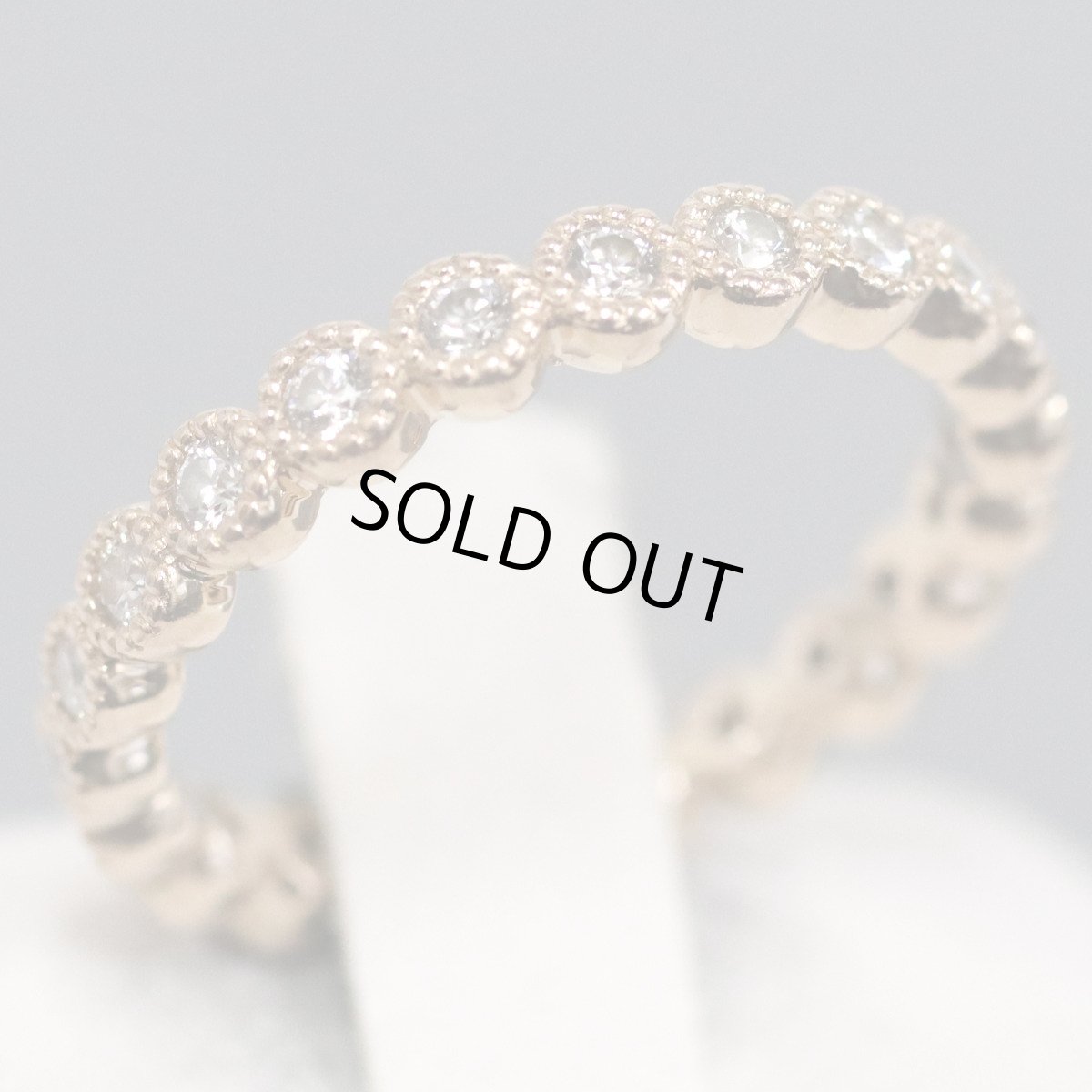 画像1: K18PGダイヤモンドリング フルエタニティリング D0.42 2.2g #5.5 (1)