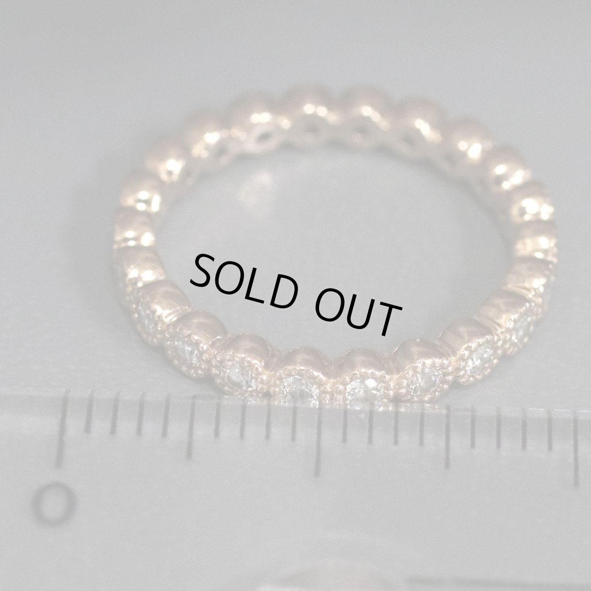 画像7: K18PGダイヤモンドリング フルエタニティリング D0.42 2.2g #5.5 (7)