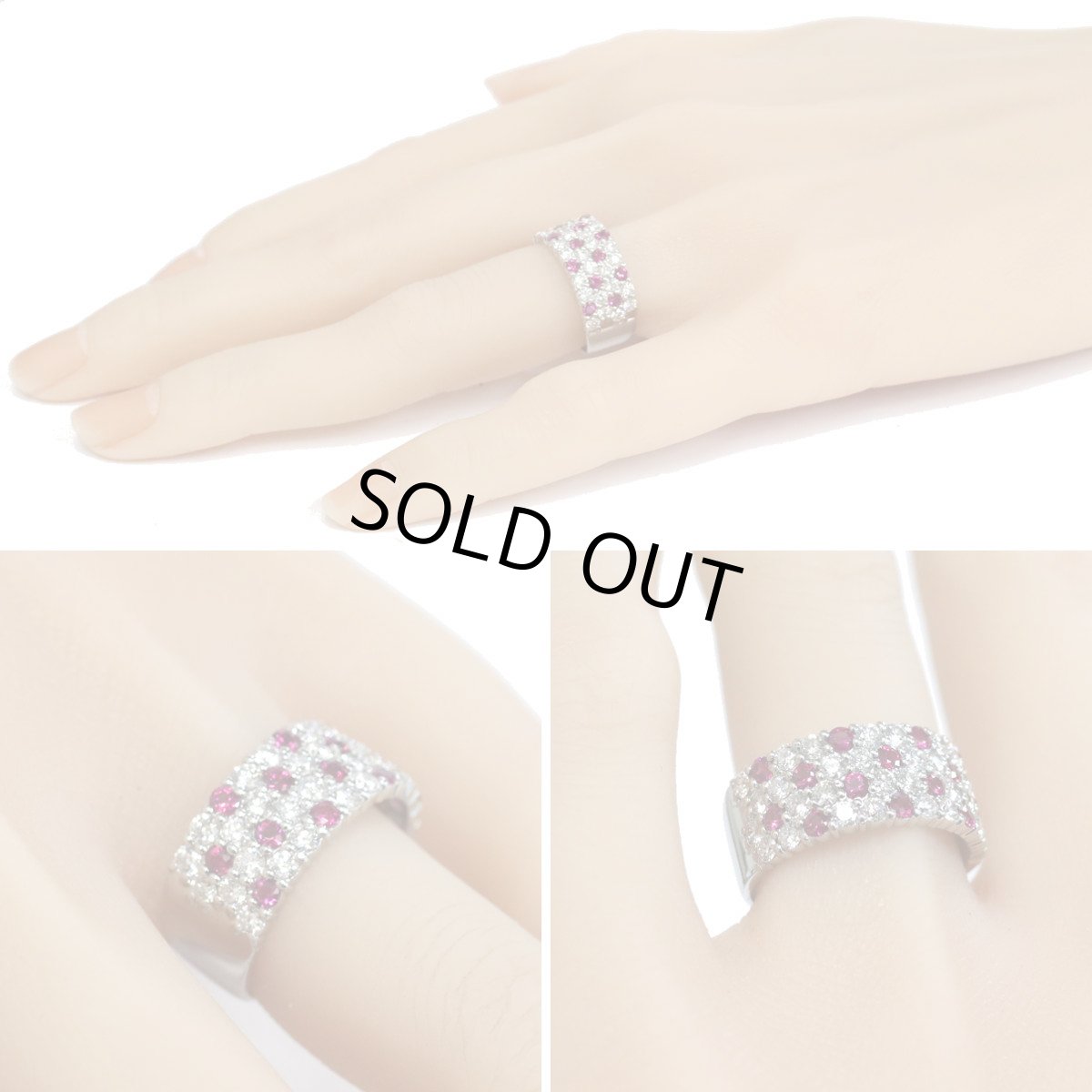 画像10: Pt900ダイヤモンドルビーリング D1.30 R0.63 8.9g #15 (10)