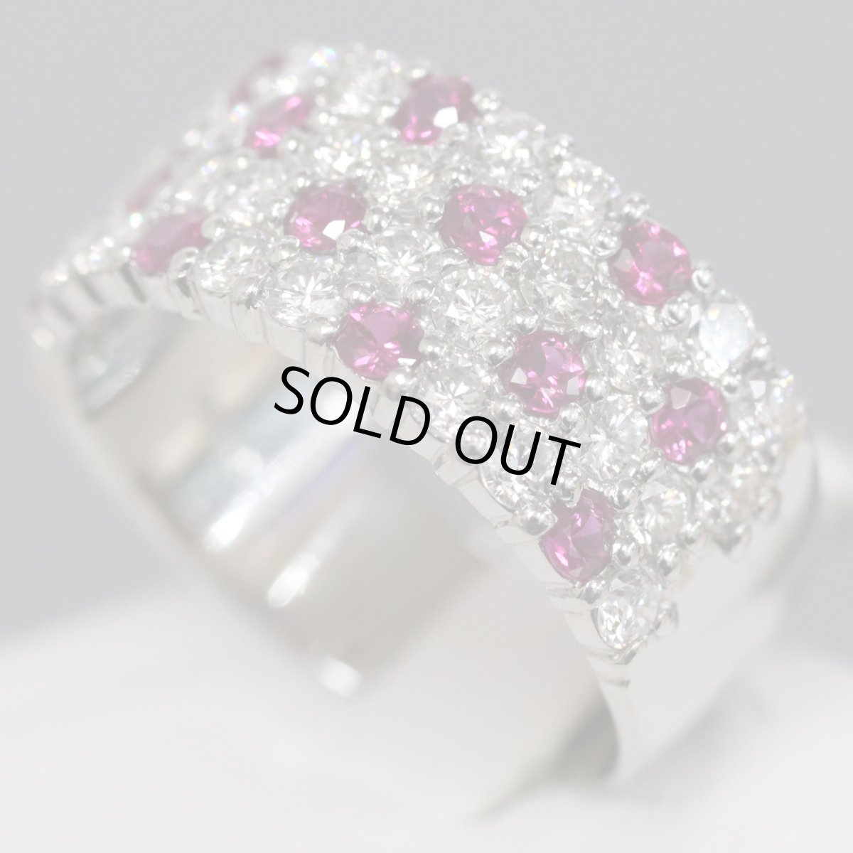 画像2: Pt900ダイヤモンドルビーリング D1.30 R0.63 8.9g #15 (2)