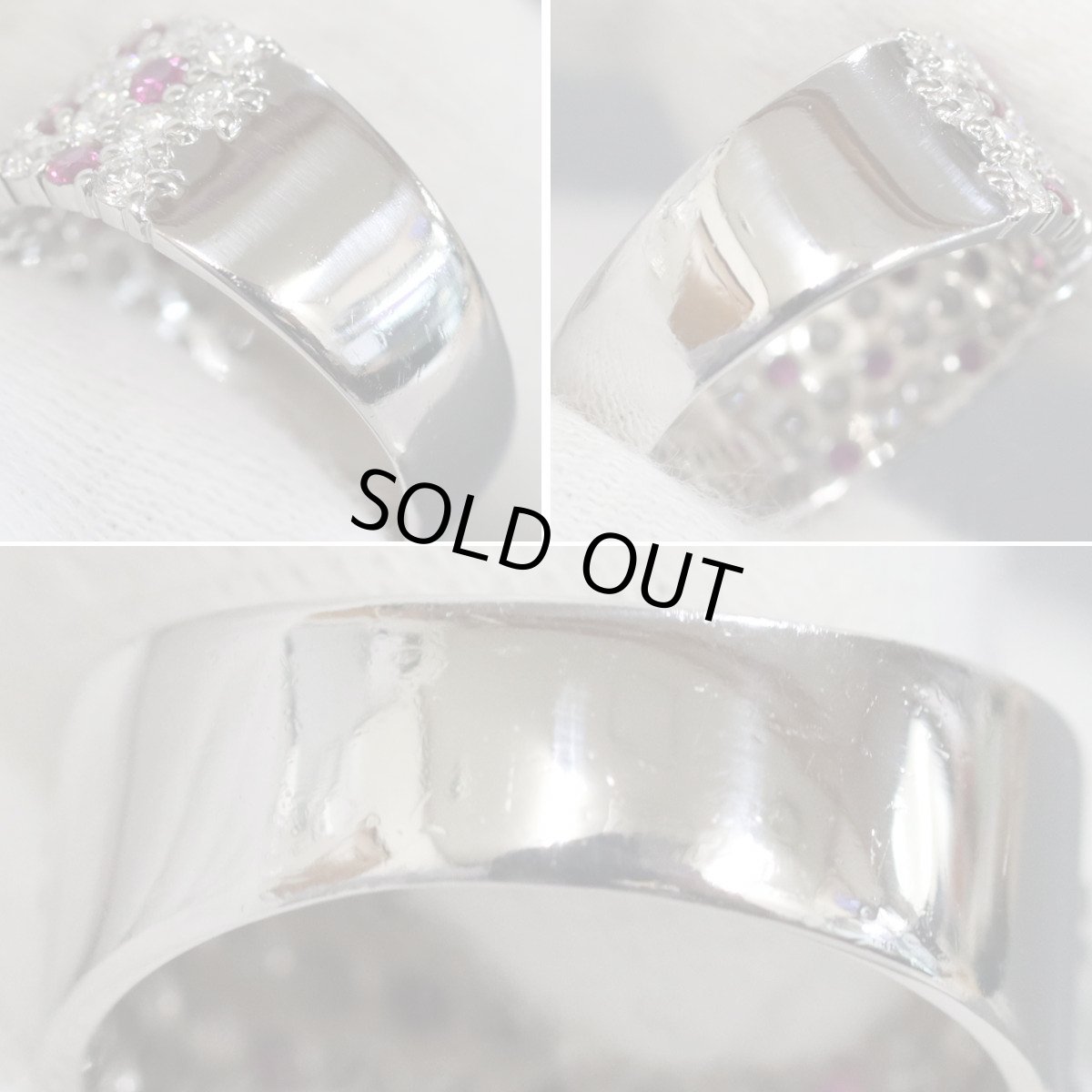 画像6: Pt900ダイヤモンドルビーリング D1.30 R0.63 8.9g #15 (6)