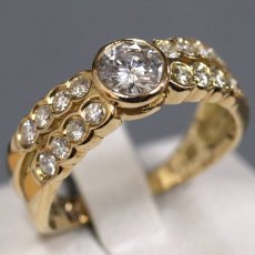 画像1: K18ダイヤモンドリング D1.00 5.3g #15 イエローゴールド 1カラット (1)