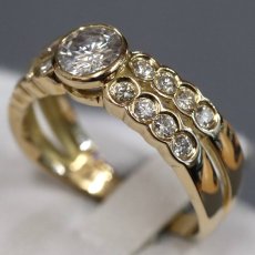 画像2: K18ダイヤモンドリング D1.00 5.3g #15 イエローゴールド 1カラット (2)