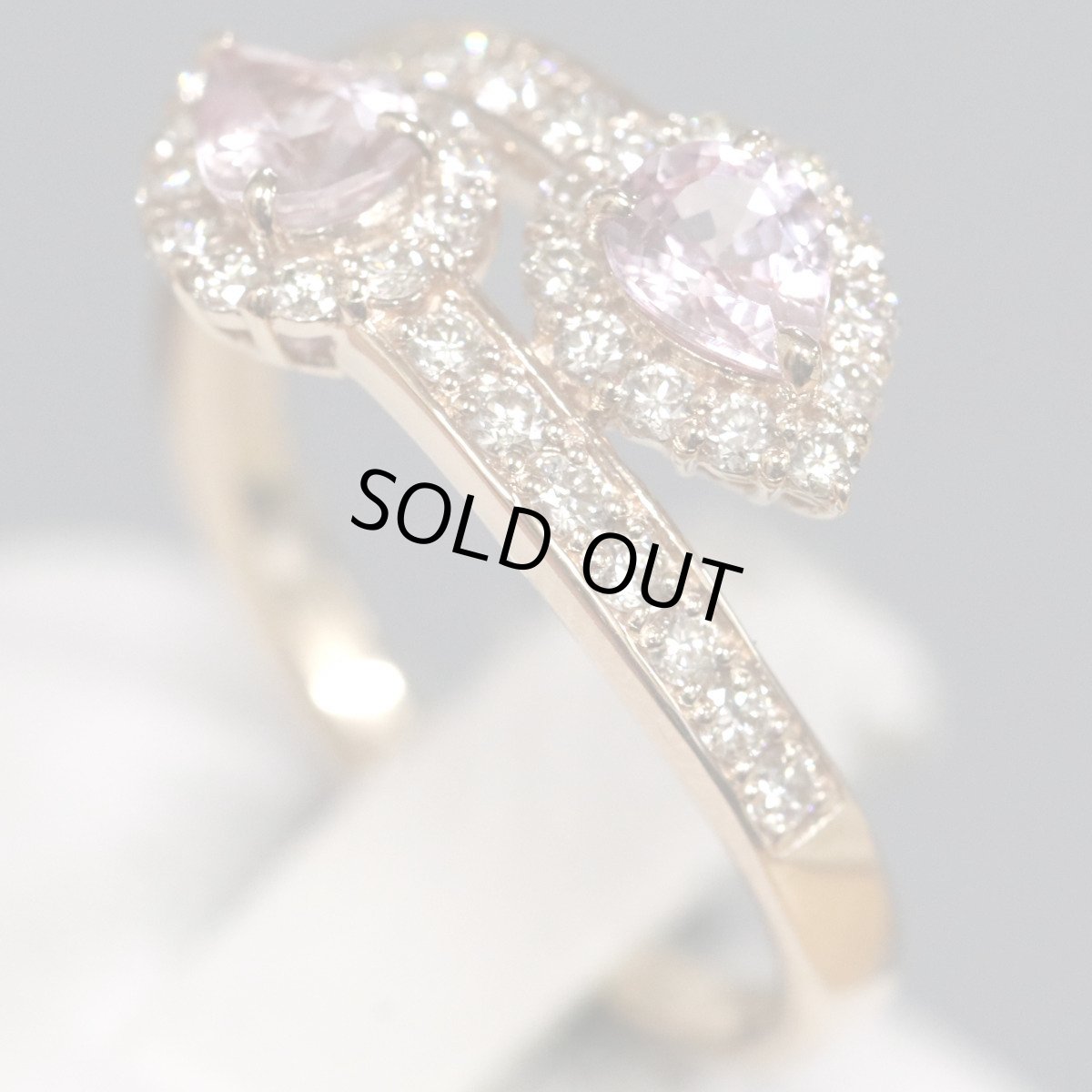 画像3: K18PGパパラチアサファイアダイヤモンドリング PS0.393 PS0.372 D0.48 4.0g #13 鑑別書 ピンクゴールド (3)