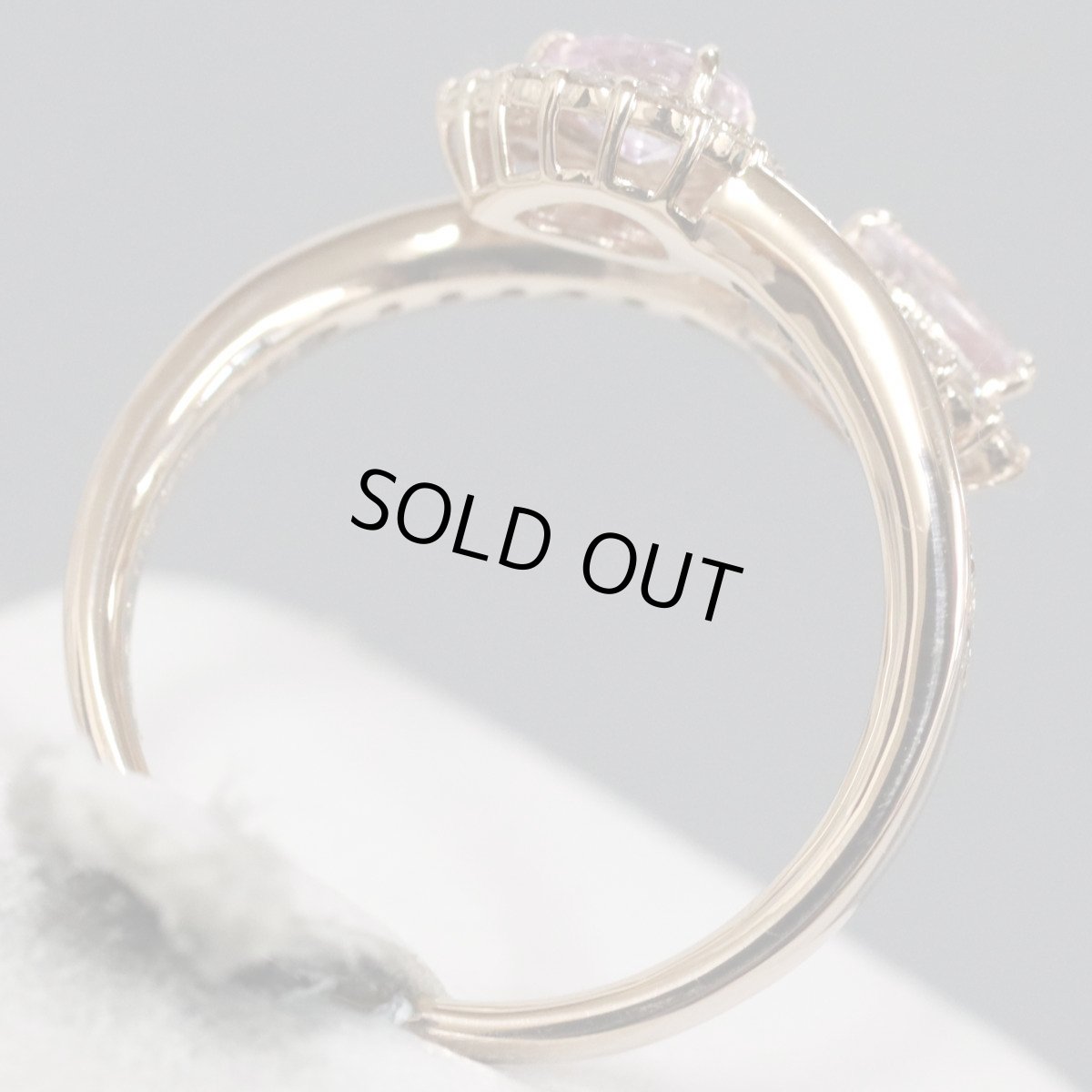 画像5: K18PGパパラチアサファイアダイヤモンドリング PS0.393 PS0.372 D0.48 4.0g #13 鑑別書 ピンクゴールド (5)