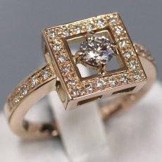 画像1: K18PGダイヤモンドリング D0.581 5.0g #11.5 鑑別書 (1)