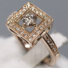 画像2: K18PGダイヤモンドリング D0.581 5.0g #11.5 鑑別書 (2)