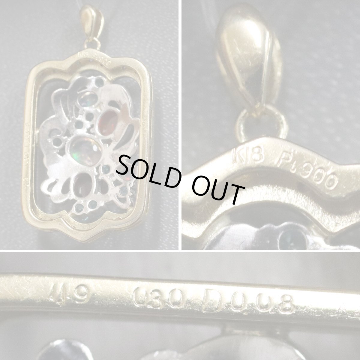 画像5: K18/Pt900オパールトルマリンダイヤモンドペンダントトップ O1.19 T0.30 D0.08 9.1g (5)