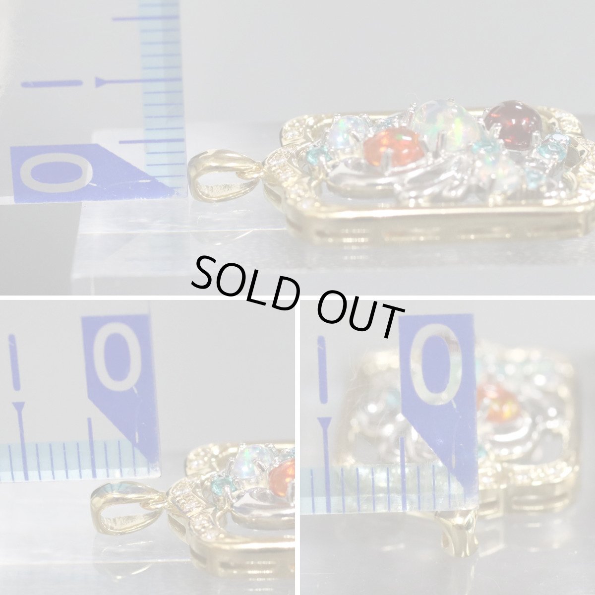 画像6: K18/Pt900オパールトルマリンダイヤモンドペンダントトップ O1.19 T0.30 D0.08 9.1g (6)