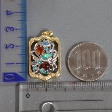 画像9: K18/Pt900オパールトルマリンダイヤモンドペンダントトップ O1.19 T0.30 D0.08 9.1g (9)