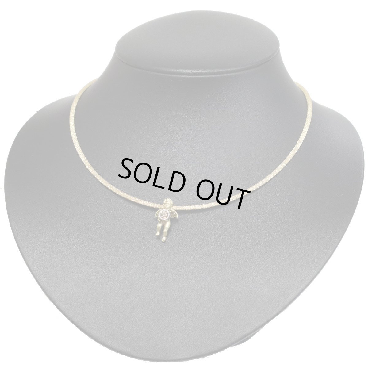 画像2: 750/K18ダイヤモンドオメガチェーンペンダント エンジェル D0.31 16.5g イエローゴールド (2)