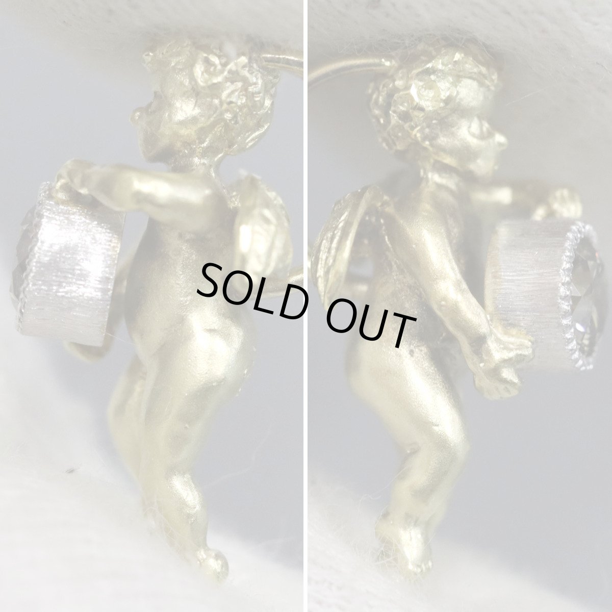 画像3: 750/K18ダイヤモンドオメガチェーンペンダント エンジェル D0.31 16.5g イエローゴールド (3)