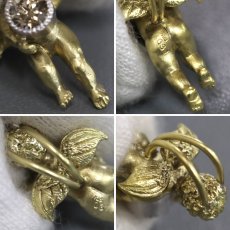 画像5: 750/K18ダイヤモンドオメガチェーンペンダント エンジェル D0.31 16.5g (5)