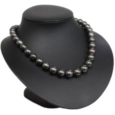 画像1: タサキ ブラックパールネックレス K14WG金具 10.7-12.5mm 40cm (1)
