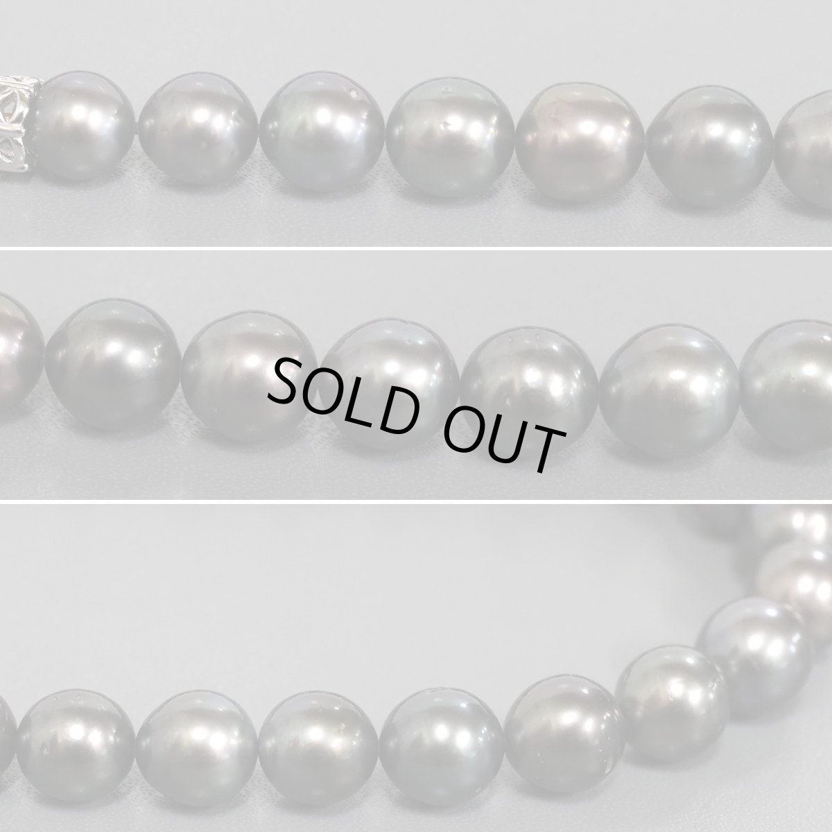 画像3: タサキ ブラックパールネックレス K14WG金具 10.7-12.5mm 40cm (3)