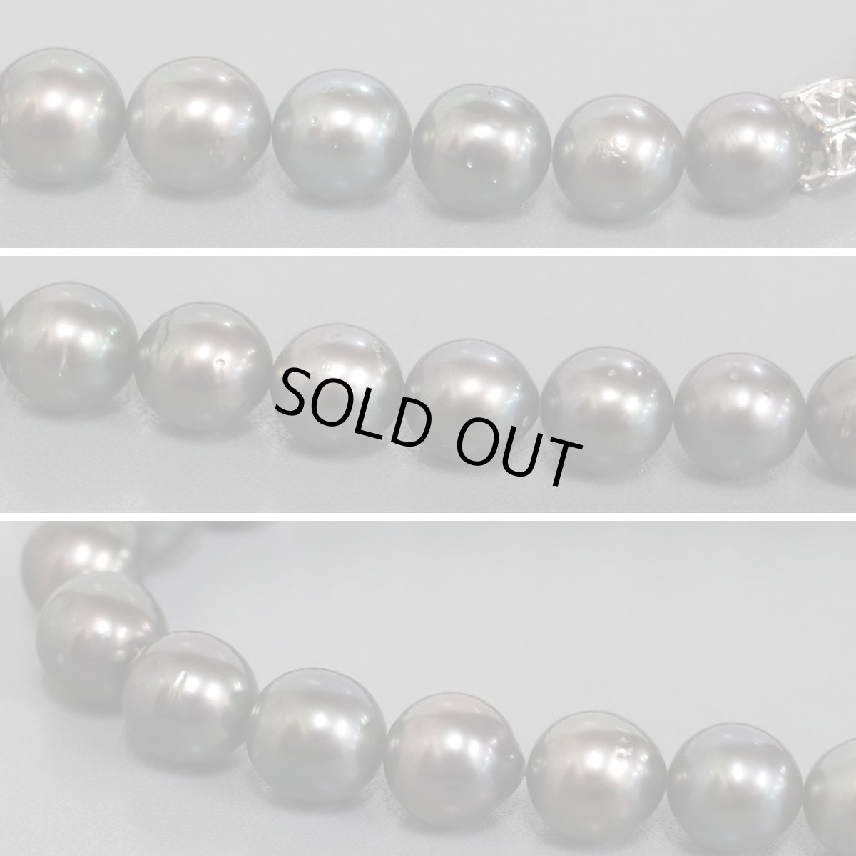 画像4: タサキ ブラックパールネックレス K14WG金具 10.7-12.5mm 40cm (4)