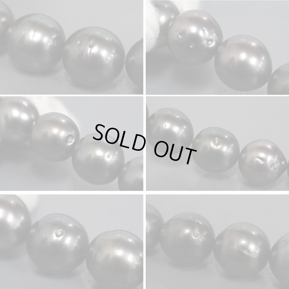 画像6: タサキ ブラックパールネックレス K14WG金具 10.7-12.5mm 40cm (6)