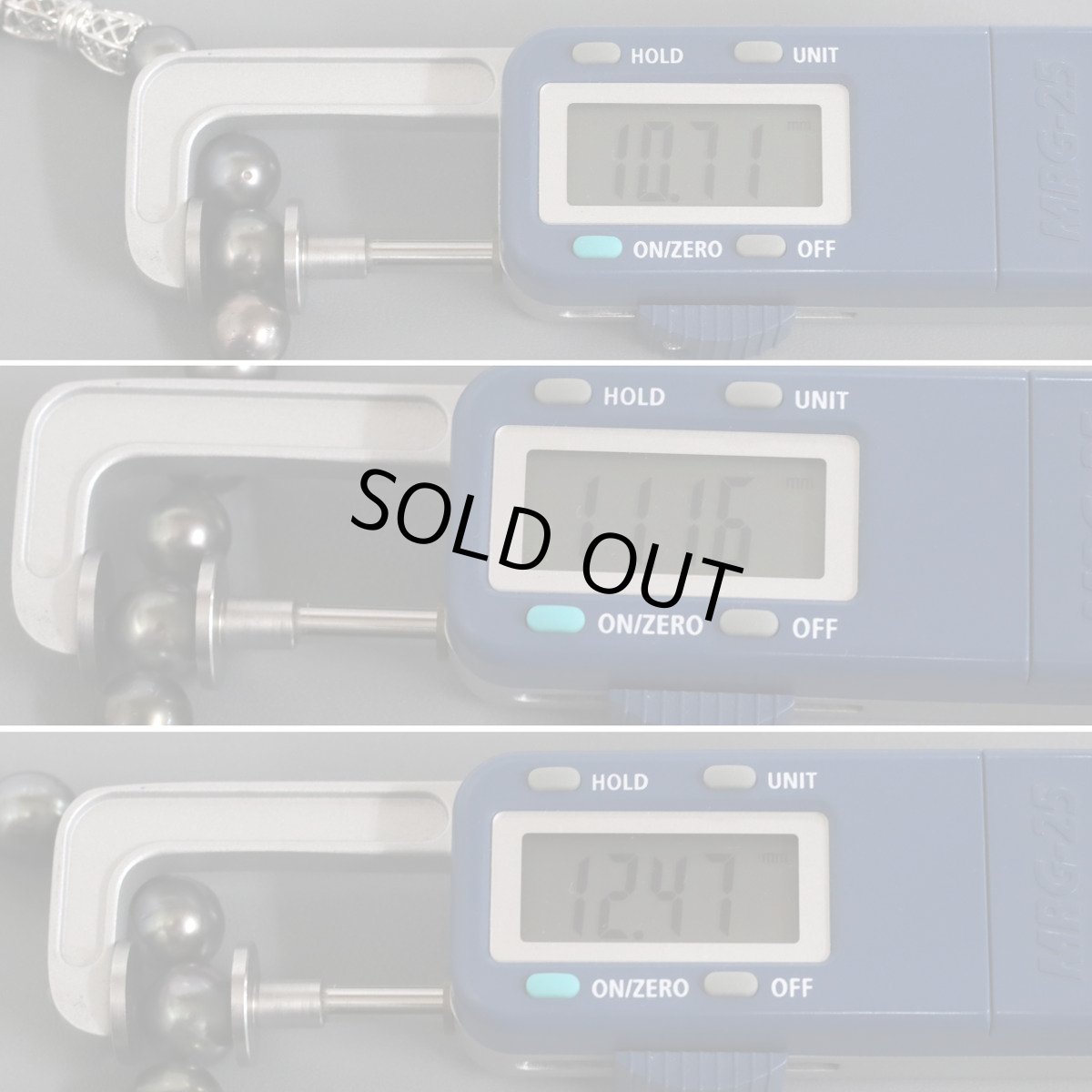 画像7: タサキ ブラックパールネックレス K14WG金具 10.7-12.5mm 40cm (7)