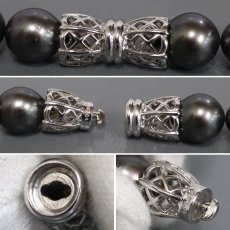 画像8: タサキ ブラックパールネックレス K14WG金具 10.7-12.5mm 40cm (8)