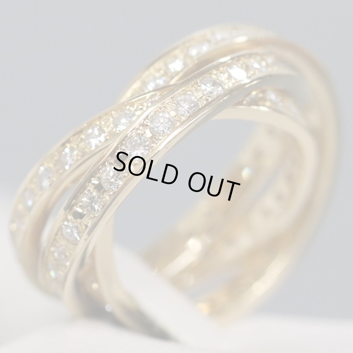 画像1: K18ダイヤモンド3連リング D1.82 9.8g #10-13 (1)