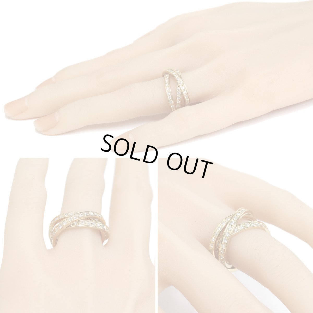 画像10: K18ダイヤモンド3連リング D1.82 9.8g #10-13 (10)