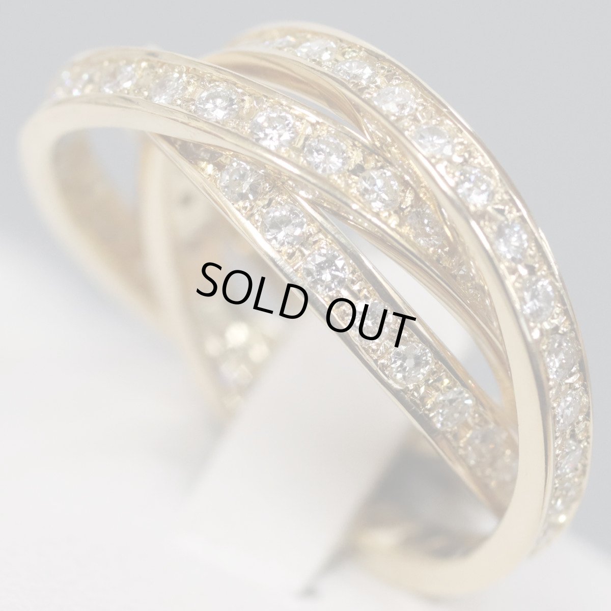 画像2: K18ダイヤモンド3連リング D1.82 9.8g #10-13 (2)