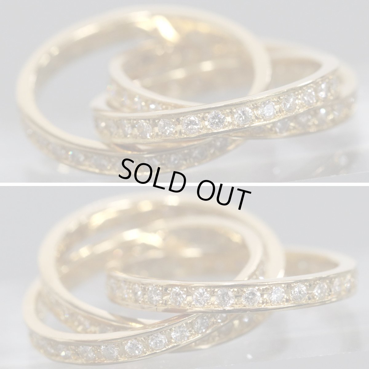 画像3: K18ダイヤモンド3連リング D1.82 9.8g #10-13 (3)