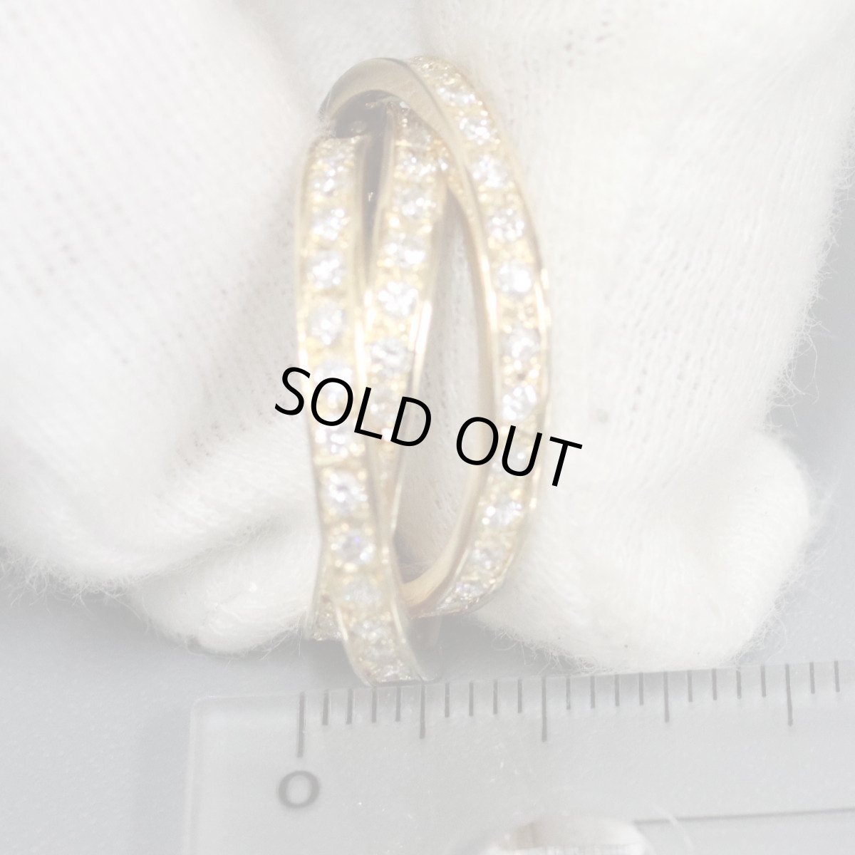 画像9: K18ダイヤモンド3連リング D1.82 9.8g #10-13 (9)