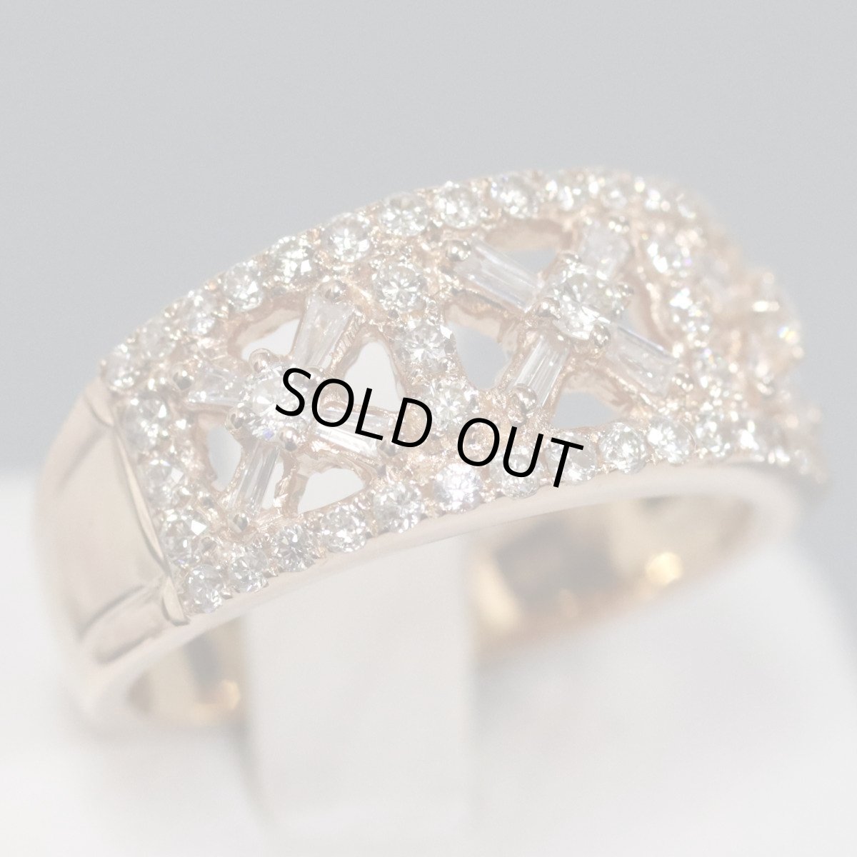 画像1: K18PGダイヤモンドリング D0.70 5.6g #10.5 (1)