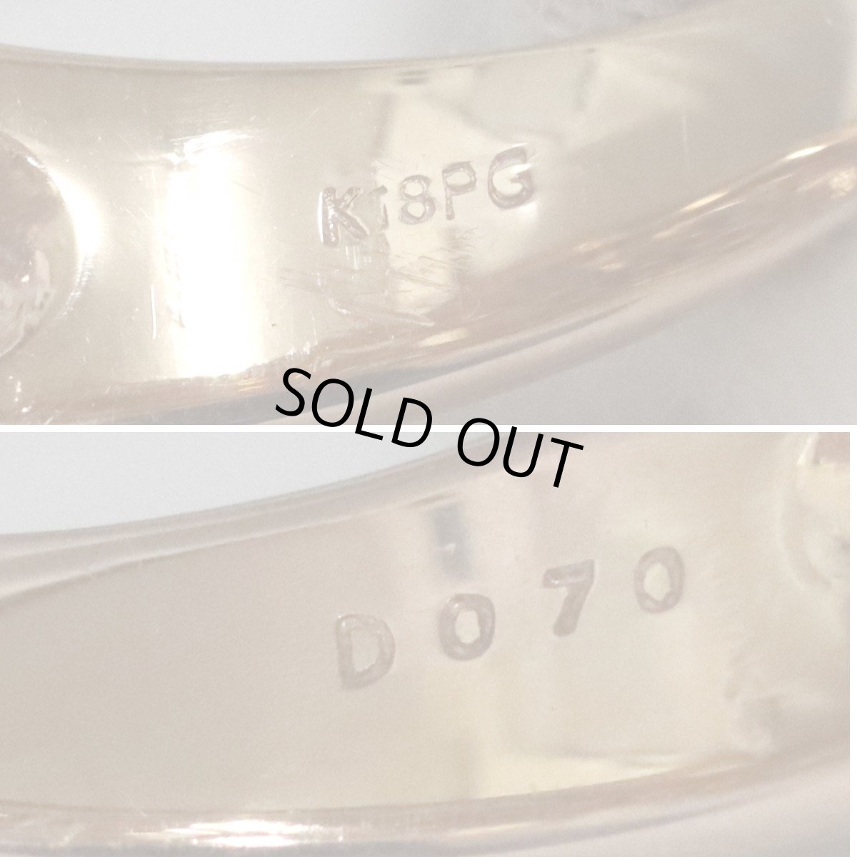 画像7: K18PGダイヤモンドリング D0.70 5.6g #10.5 (7)