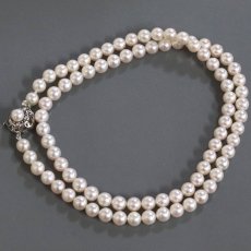 画像2: パールネックレス シルバー金具 7.0-7.5mm 61cm (2)