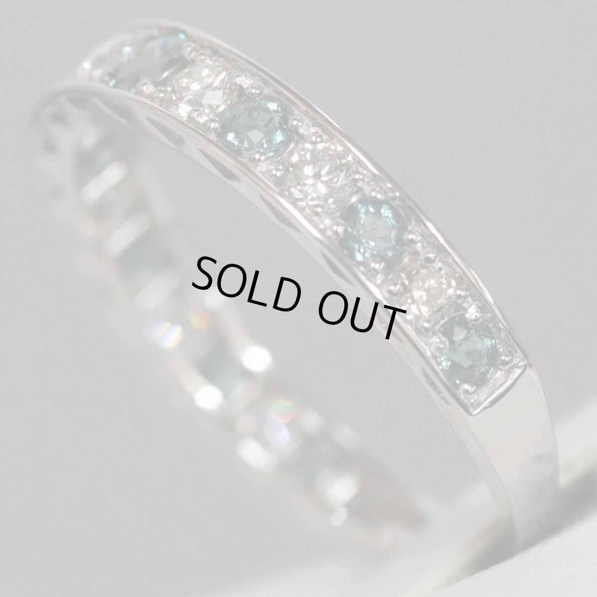 画像2: Pt900アレキサンドライトダイヤモンドリング A0.44 D0.34 1.9g #12 鑑別書 (2)