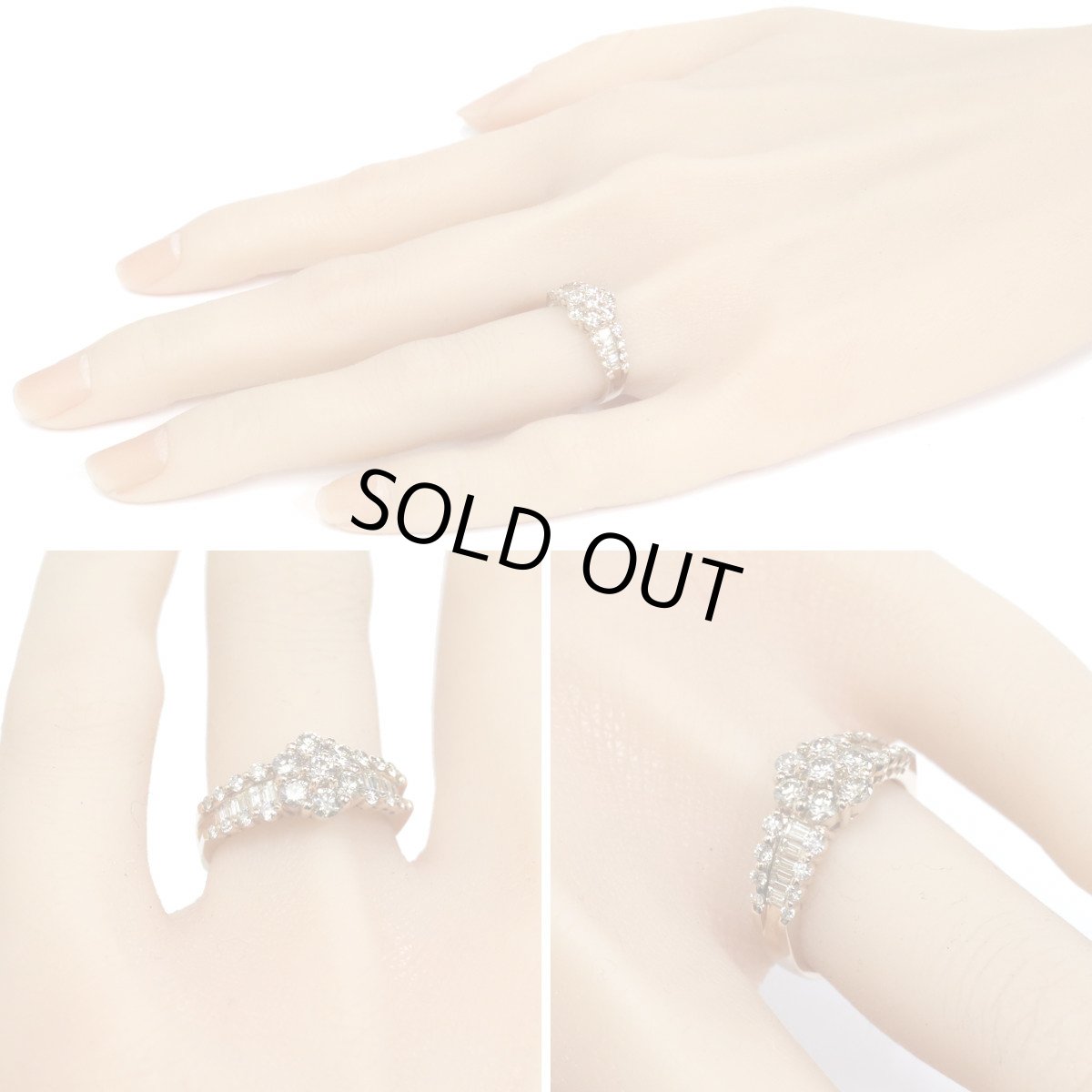 画像10: K18PGダイヤモンドリング フラワーモチーフ D1.00 3.8g #11.5 (10)