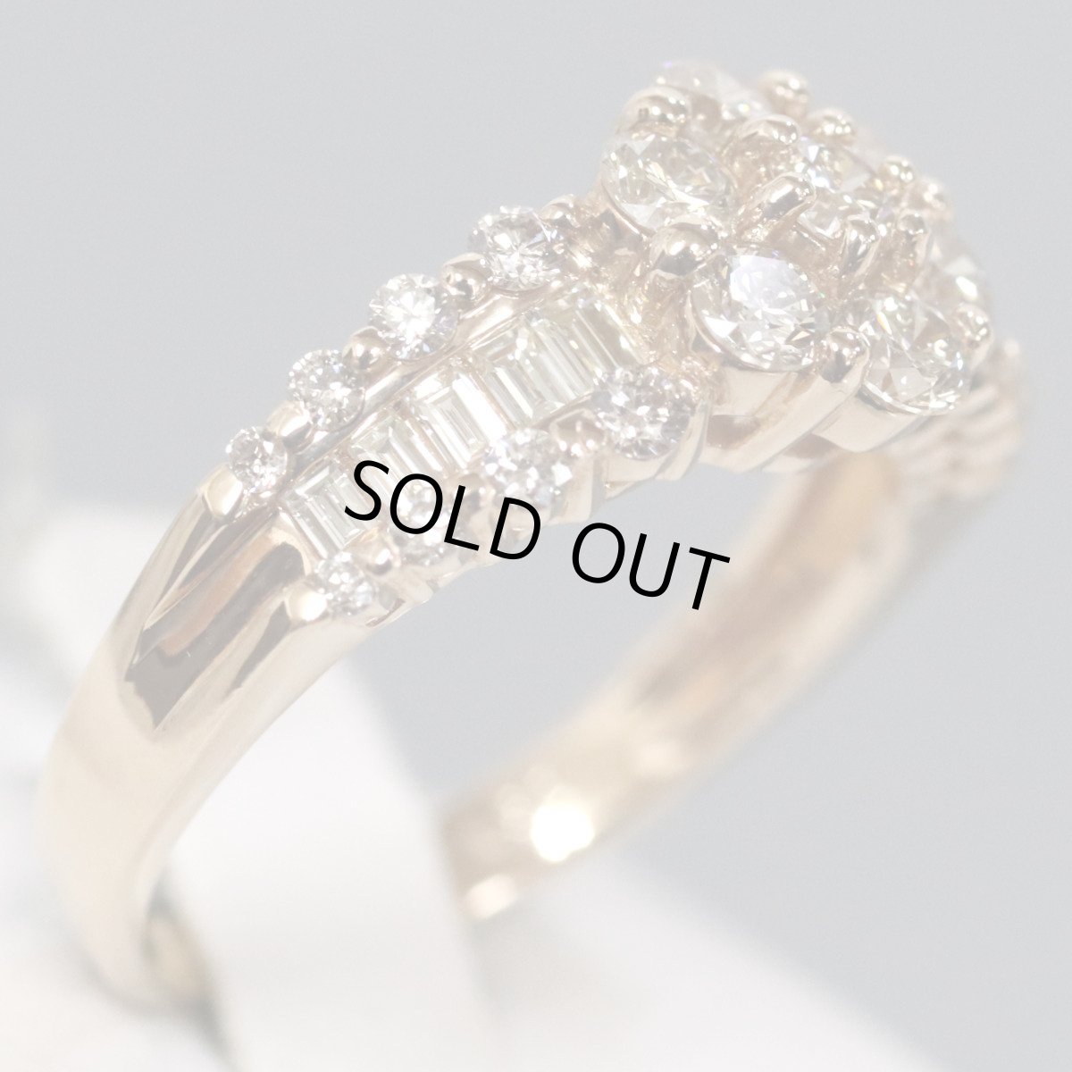 画像3: K18PGダイヤモンドリング フラワーモチーフ D1.00 3.8g #11.5 (3)